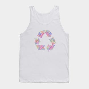 Recycle Symbol Silhouette Shape Text Word Cloud Tank Top